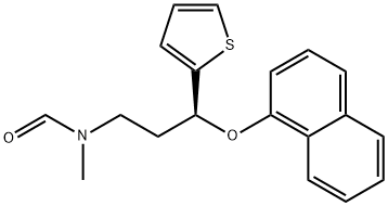 (S)-N-Methyl-N-(3-(naphthalen-1-yloxy)-3-(thiophen-2-yl)propyl)formamide/N-formyl-(S)-Duloxetine Struktur
