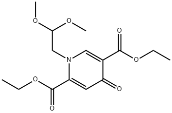 2,5-Pyridinedicarboxylic acid, 1-(2,2-dimethoxyethyl)-1,4-dihydro-4-oxo-, 2,5-diethyl ester 化学構造式