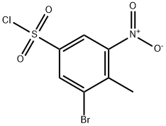 3-溴-4-甲基-5-硝基苯-1-磺酰氯,1247054-40-5,结构式