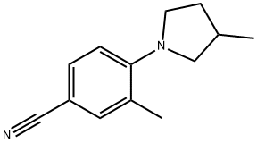 3-methyl-4-(3-methylpyrrolidin-1-yl)benzonitrile 化学構造式