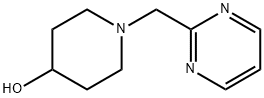 1-(pyrimidin-2-ylmethyl)piperidin-4-ol 化学構造式