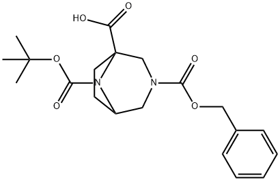 (1R,5R)-3-((苄氧基)羰基)-8-(叔-丁氧羰基)-3,8-二氮杂二环[3.2.1]辛烷-1-羧酸,1251010-72-6,结构式