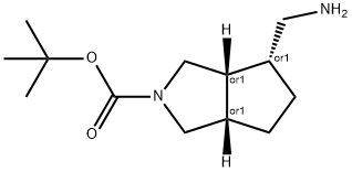 Racemic-(3aR,4R,6aS)-tert-butyl 4-(aminomethyl)hexahydrocyclopenta[c]pyrrole-2(1H)-carboxylate Struktur