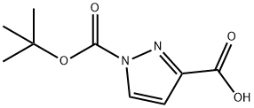 1-(叔丁氧基羰基)-1H-吡唑-3-羧酸 结构式