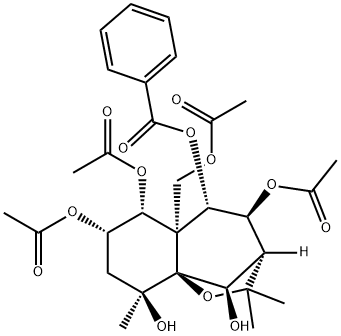2H-3,9a-Methano-1-benzoxepin-4,5,6,7,9,10-hexol, 5a-[(acetyloxy)methyl]octahydro-2,2,9-trimethyl-, 4,6,7-triacetate 5-benzoate, (3S,4S,5S,5aS,6R,7S,9S,9aS,10R)- 结构式