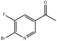 Ethanone, 1-(6-bromo-5-fluoro-3-pyridinyl)- 化学構造式