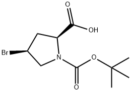 (2S, 4S)-1-N-BOC-4-溴-吡咯烷 结构式