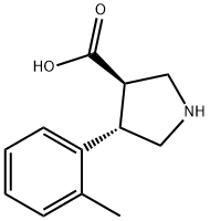 3-Pyrrolidinecarboxylic acid, 4-(2-methylphenyl)-, (3R,4S)- Structure