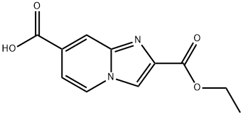 Imidazo[1,2-a]pyridine-2,7-dicarboxylic acid, 2-ethyl ester Structure