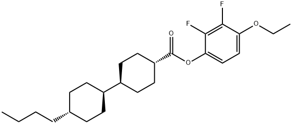 [1,1'-Bicyclohexyl]-4-carboxylic acid, 4'-butyl-, 4-ethoxy-2,3-difluorophenyl ester, (trans,trans)-,126163-44-8,结构式