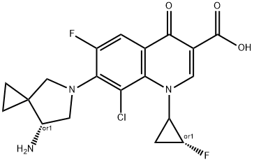 3-Quinolinecarboxylic acid, 7-[(7R)-7-aMino-5-azaspiro[2.4]hept-5-yl]-8-chloro-6-fluoro-1-[(2R)-2-fluorocyclopropyl]-1,4-dihydro-4-oxo-, rel-|