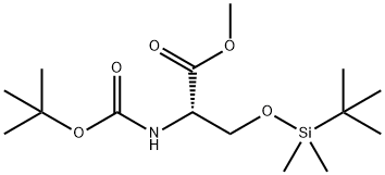 L-Serine, N-[(1,1-dimethylethoxy)carbonyl]-O-[(1,1-dimethylethyl)dimethylsilyl]-, methyl ester 化学構造式