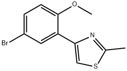 JR-13987, 4-(5-Bromo-2-methoxyphenyl)-2-methylthiazole, 95% Structure