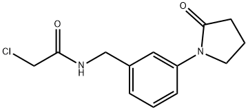 2-氯-N-{[3-(2-氧代吡咯烷-1-基)苯基]甲基}乙酰胺 结构式