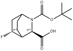 Racemic-(1S,3S,4S,5R)-2-(Tert-Butoxycarbonyl)-5-Fluoro-2-Azabicyclo[2.2.2]Octane-3-Carboxylic Acid, 1272757-50-2, 结构式