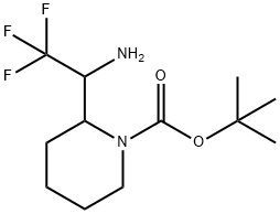 1-Piperidinecarboxylic acid, 2-(1-amino-2,2,2-trifluoroethyl)-, 1,1-dimethylethyl ester Structure