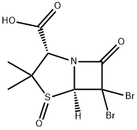 4-Thia-1-azabicyclo[3.2.0]heptane-2-carboxylic acid, 6,6-dibromo-3,3-dimethyl-7-oxo-, 4-oxide, (2S,5R)- 化学構造式