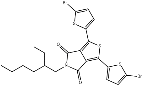 4H-Thieno[3,4-c]pyrrole-4,6(5H)-dione, 1,3-bis(5-bromo-2-thienyl)-5-(2-ethylhexyl)- Struktur