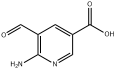 3-Pyridinecarboxylic acid, 6-amino-5-formyl- Struktur