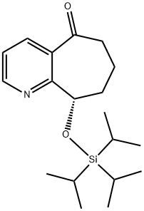 5H-Cyclohepta[b]pyridin-5-one, 6,7,8,9-tetrahydro-9-[[tris(1-methylethyl)silyl]oxy]-, (9S)- Struktur