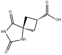5,7-Diazaspiro[3.4]octane-2-carboxylic acid, 6,8-dioxo-, trans- Struktur