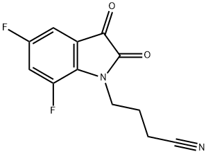 4-(5,7-difluoro-2,3-dioxo-2,3-dihydro-1H-indol-1-yl
)butanenitrile Struktur