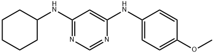 4,6-Pyrimidinediamine, N4-cyclohexyl-N6-(4-methoxyphenyl)- Structure