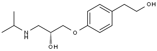 (R)-1-[4-(2-ヒドロキシエチル)フェノキシ]-3-[(1-メチルエチル)アミノ]-2-プロパノール 化学構造式