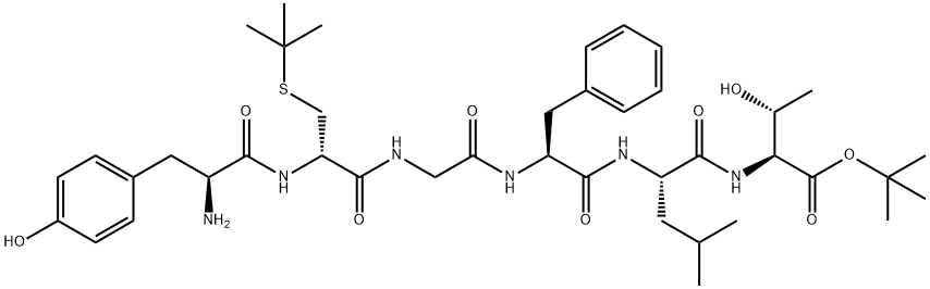 tyrosyl-cysteinyl(StBu)-glycyl-phenylalanyl-leucyl-threonyl(O-t-butyl) Structure