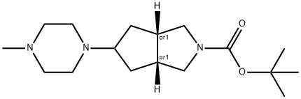 Cyclopenta[c]pyrrole-2(1H)-carboxylic acid, hexahydro-5-(4-Methyl-1-piperazinyl)-, 1,1-diMethylethyl ester, (3aR,6aS)-rel- 结构式