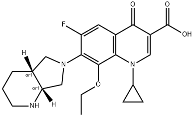 3-Quinolinecarboxylic acid, 1-cyclopropyl-8-ethoxy-6-fluoro-1,4-dihydro-7-[(4aR,7aR)-octahydro-6H-pyrrolo[3,4-b]pyridin-6-yl]-4-oxo-, rel- Structure