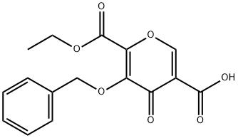 4H-Pyran-2,5-dicarboxylic acid, 4-oxo-3-(phenylmethoxy)-, 2-ethyl ester Structure