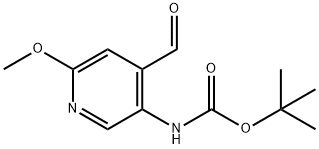 (4-Formyl-6-methoxy-pyridin-3-yl)-carbamic acid tert-butyl ester 结构式