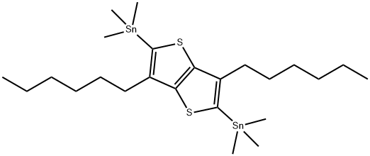 Stannane, 1,1'-(3,6-dihexylthieno[3,2-b]thiophene-2,5-diyl)bis[1,1,1-trimethyl- Structure
