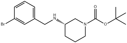 (S)-tert-Butyl 3-[(3-bromophenyl)methyl]aminopiperidine-1-carboxylate 结构式