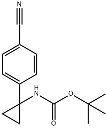 tert-butyl (1-(4-cyanophenyl)cyclopropyl)carbamate, 1338243-87-0, 结构式
