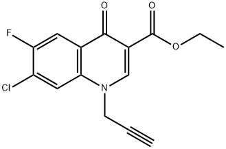 3-Quinolinecarboxylic acid, 7-chloro-6-fluoro-1,4-dihydro-4-oxo-1-(2-propyn-1-yl)-, ethyl ester 结构式