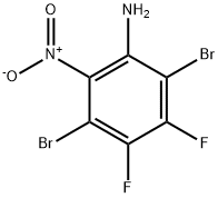 Benzenamine, 2,5-dibromo-3,4-difluoro-6-nitro- Struktur