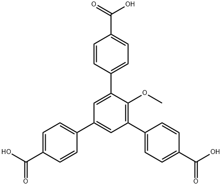 [1,1':3',1''-Terphenyl]-4,4''-dicarboxylic acid, 5'-(4-carboxyphenyl)-2'-methoxy- Struktur