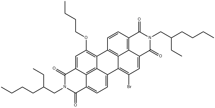 1-Bromo-7-(n-butoxyl)perylenediimide 化学構造式