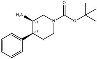 1-Piperidinecarboxylic acid, 3-amino-4-phenyl-, 1,1-dimethylethyl ester, (3R,4S)… Struktur