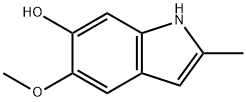 6-Hydroxy-2-methyl-5-methoxyindole 化学構造式