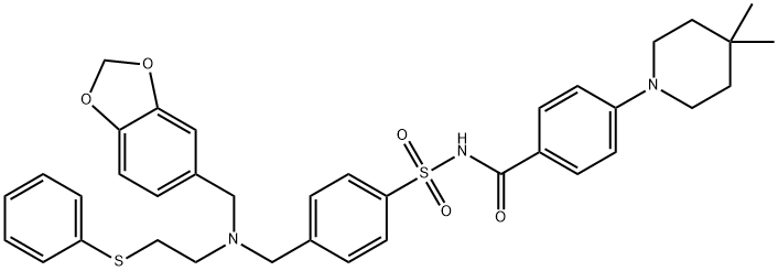 Benzamide, N-[[4-[[(1,3-benzodioxol-5-ylmethyl)[2-(phenylthio)ethyl]amino]methyl]phenyl]sulfonyl]-4-(4,4-dimethyl-1-piperidinyl)-,1359842-22-0,结构式