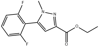 乙基 5-(2,6-二氟苯基)-1-甲基-1H-吡唑-3-甲酸基酯 结构式