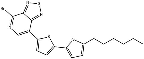 4-溴-7-(5'-己基-[2,2'-联噻吩]-5-基)噻二唑并[C][1,2,5]吡啶,1361034-02-7,结构式