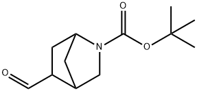 2-Azabicyclo[2.2.1]heptane-2-carboxylic acid, 5-formyl-, 1,1-dimethylethyl ester Struktur