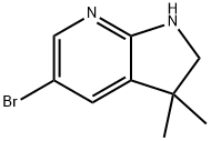 1H-Pyrrolo[2,3-b]pyridine, 5-bromo-2,3-dihydro-3,3-dimethyl- Struktur