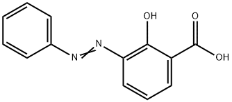 Benzoic acid, 2-hydroxy-3-(2-phenyldiazenyl)- Structure
