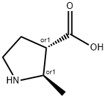 3-Pyrrolidinecarboxylic acid, 2-methyl-, (2R,3S)-rel- 结构式