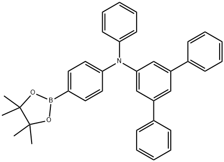 [1,1':3',1''-Terphenyl]-5'-amine, N-phenyl-N-[4-(4,4,5,5-tetramethyl-1,3,2-dioxaborolan-2-yl)phenyl]- 结构式